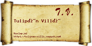 Tulipán Villő névjegykártya
